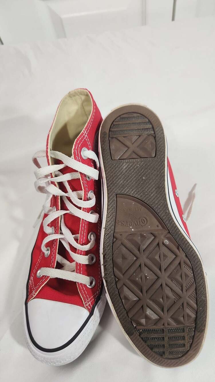 Converse Chuck Taylor All Star High Top Red Sneakers Size Men's 6 Women's 8 - Picture 5 of 7